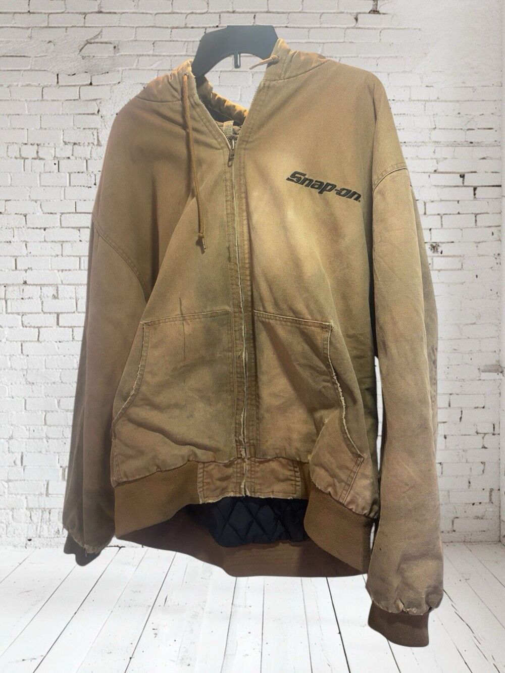 Vintage Snap-On Tools Jacket Mens XXL Canvas Lined Hooded Work Coat 2005